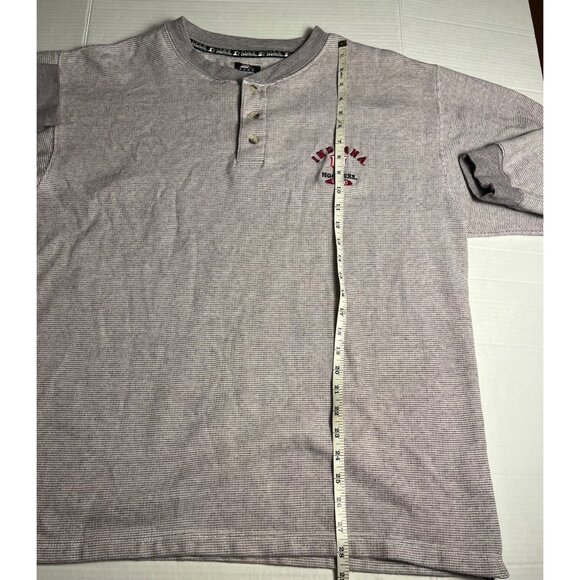 VTG Starter Indiana University Hoosiers NCAA Thermal Henley Mens L Gray Cotton - Picture 12 of 13